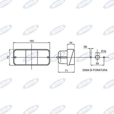 Immagine di Fanale alogeno posteriore Sinistro 162x70mm - AMA