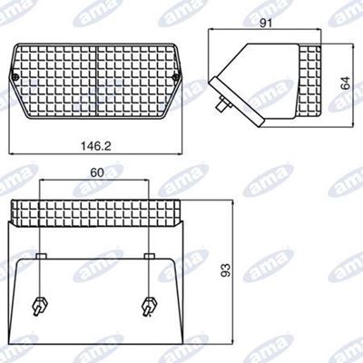 Immagine di Fanale posteriore alogeno  Sinistro 145X65mm - AMA