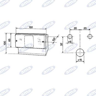 Immagine di Fanale posteriore alogeno Destro 160X67mm - AMA