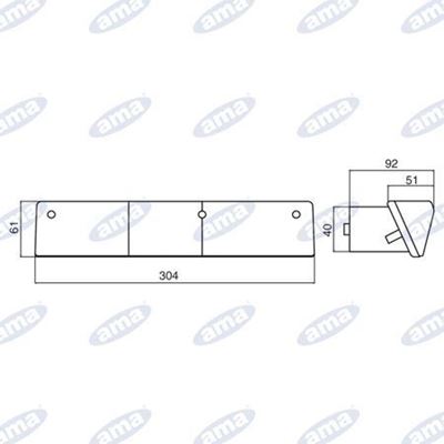 Immagine di Fanale posteriore alogeno Sinistro 305x62mm - AMA