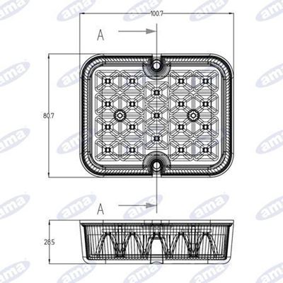 Immagine di Fanale retromarcia 101x81mm - AMA