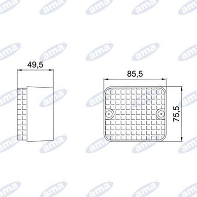 Immagine di Fanale retromarcia  87x77mm - AMA