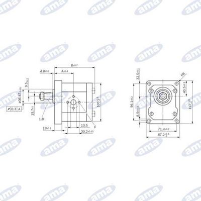 Immagine di Pompa Gruppo 2 BOSCH Sinistra serie AZPW da 8 cc - AMA