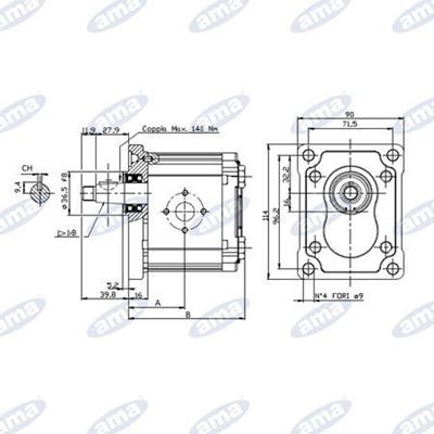 Immagine di Pompa ad ingranaggio Destra Gruppo 2 da 6,2 cc Made in Italy - AMA