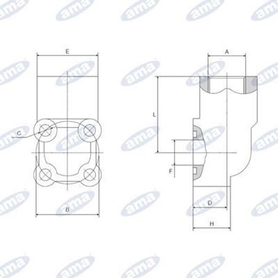 Immagine di Flange a 4 fori 3/8"  L.30 per pompe Gruppo 1 complete di "OR" - AMA