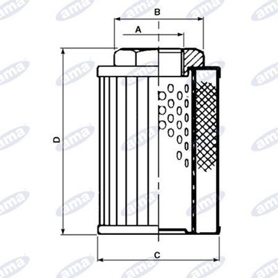 Immagine di Filtro oleodinamico in aspirazione con attacco filettato 1/2"60M - AMA