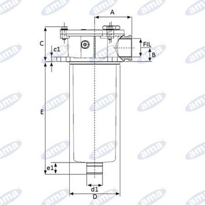 Immagine di Filtro oleodinamico semi immerso 1/2" LT.42 30µ - AMA