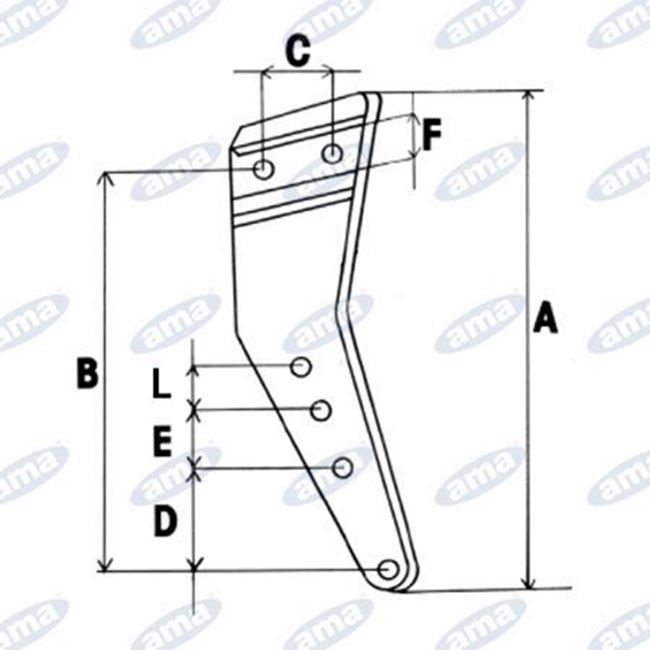 Immagine di Gambo per corpo aratro compatibile  Nardi 3C scalpello interno Dx - AMA