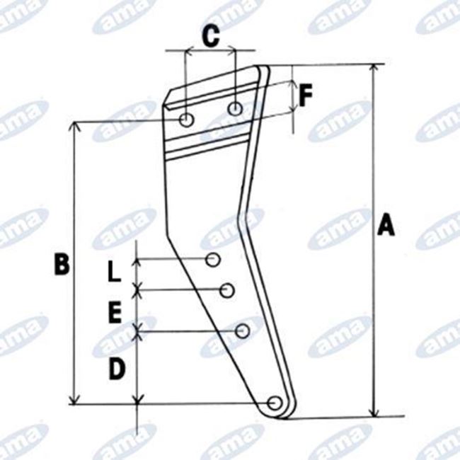 Immagine di Gambo per corpo aratro compatibile  Nardi 3CS scalpello interno Sx - AMA