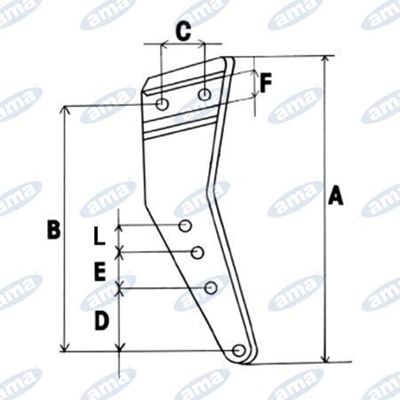 Immagine di Gambo per corpo aratro compatibile  Nardi 5CS scalpello interno Sx - AMA