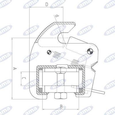Immagine di Gancio automatico per barra traino Ø28 - AMA