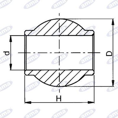 Immagine di Rotula per terzo punto Ø 50X51 foro 25.4mm - AMA