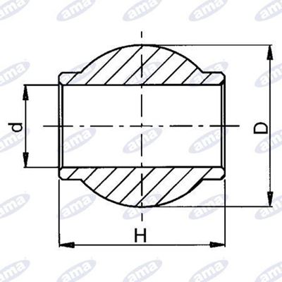 Immagine di Rotula per terzo punto Ø 60X51 foro 25.4mm - AMA