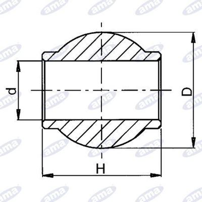 Immagine di Rotula per terzo punto Ø 60X51 foro 32.1 mm - AMA