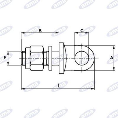 Immagine di Perno ad occhio per catene  M20X2,5 Corto - AMA