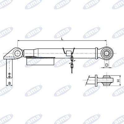 Immagine di Stabilizzatore laterale inclinato 90° adattabile a Fiat 5109518 - AMA
