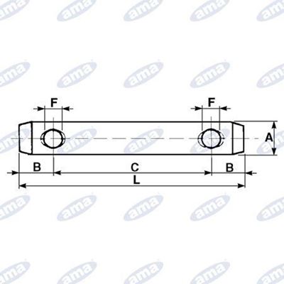 Immagine di Perno zincato per terzo punto Ø19 L=170 INT=126 con due fori Ø12 - AMA