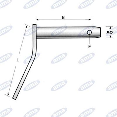 Immagine di Perno con maniglia  Ø19 e lunghezza utile 123mm - AMA