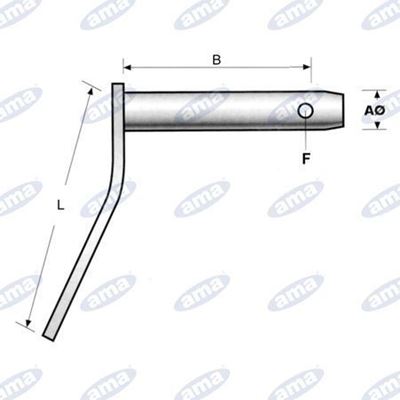 Immagine di Perno con maniglia  Ø22 e lunghezza utile 123mm - AMA