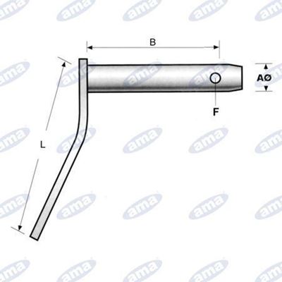 Immagine di Perno con maniglia  Ø25 e lunghezza utile 123mm - AMA