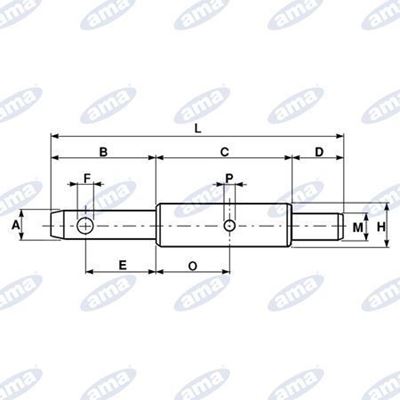 Immagine di Perno per attacco attrezzi Ø25-28-22 adattabile FIAT - AMA