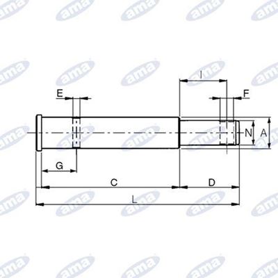 Immagine di Perno per attacco attrezzi Ø 22-28 L=183 adattabile FIAT - AMA