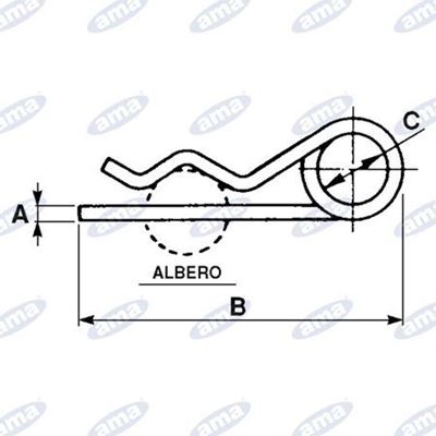 Immagine di Coppiglia a molla a doppio giro Ø3X76mm