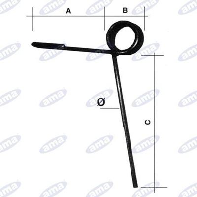 Immagine di Dente erpicetto anteriore L=220 Ø8 mm