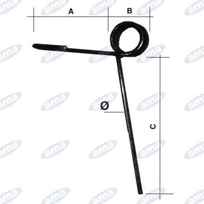 Immagine di Dente erpicetto posteriore L=220 Ø8 mm