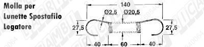 Immagine di MOLLA a TRAZIONE L=140 - ø=20,5 - Filo ø 2,5