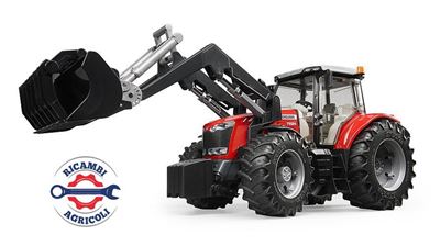 Immagine di Modellino trattore Massey Ferguson 7600 in scala 1:16 con benna