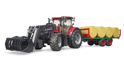 Immagine di Bruder Case IH Optum 300 CVX + caricatore + carro trasporto + n. 8 balle