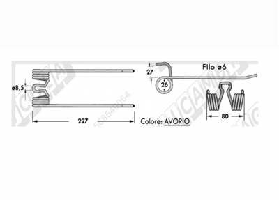 Immagine di DENTE-MOLLA H=227 - L=80 - Filo ø6 - Punte PIEGATE