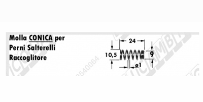 Immagine di Molla a pressione conica L=24 - ø=10,5 / 9 - Filo ø1 - GALLIGNANI