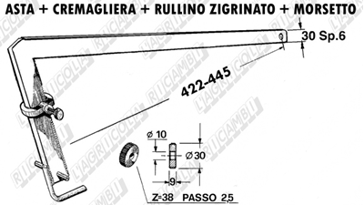 Immagine di Asta+Cremagliera+Rullo+Morsetto - SGORBATI