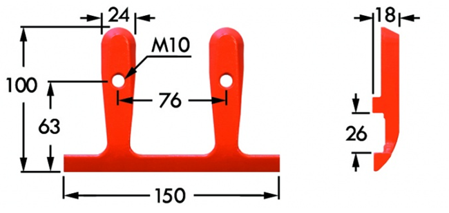 Immagine di Guidalama Inferiore Centrale Doppio per Dente Smontabile COMPATIBILE