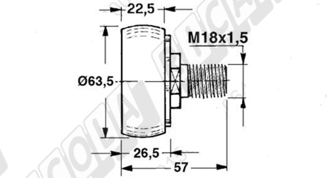 Immagine di RULLO PISTONE M18 x 1,5 - Diam. 63,5 x 57