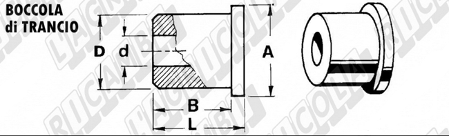 Immagine di BOCCOLA di Trancio D=22,2 d= 8,1 L=25,4 A=25,4 B=22